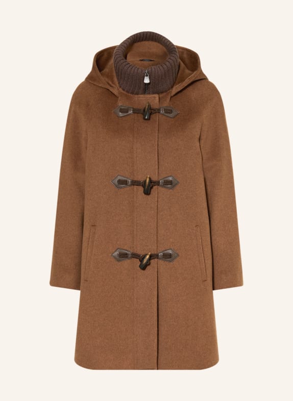 CINZIA ROCCA Dufflecoat mit abnehmbarer Kapuze BRAUN / DUNKELBRAUN