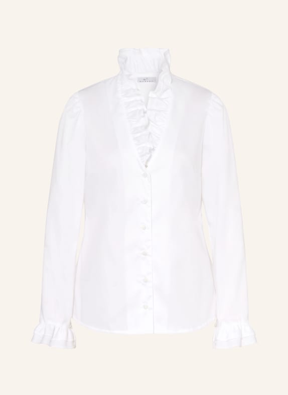 WALDORFF Bluse mit Rüschen WEISS