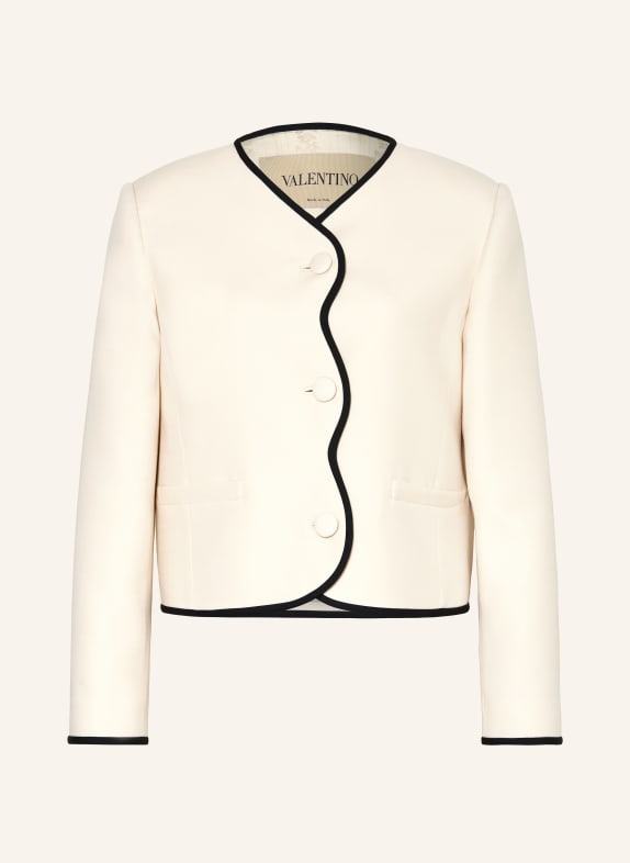 VALENTINO Blazer mit Seide CREME / SCHWARZ