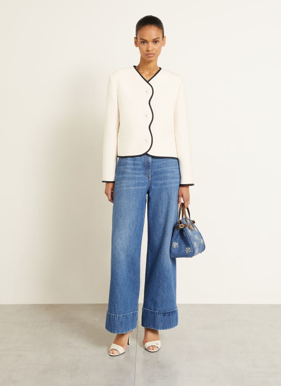 VALENTINO Blazer mit Seide CREME / SCHWARZ