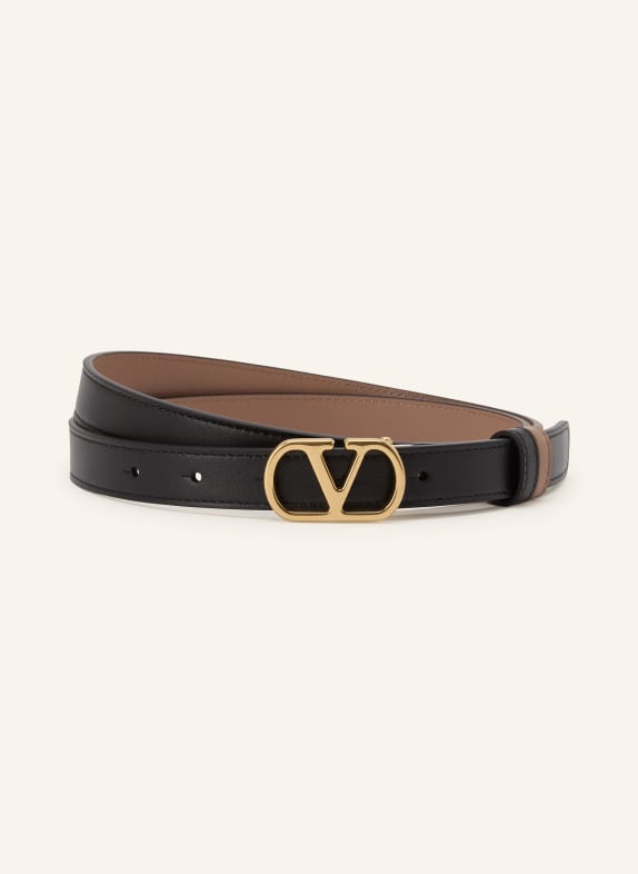 VALENTINO GARAVANI Omkeerbare leren riem TAUPE / ZWART