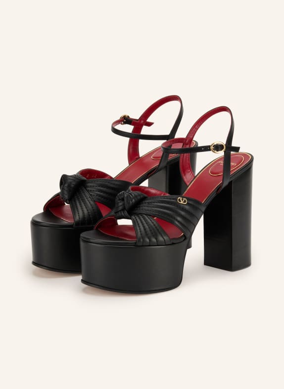 VALENTINO GARAVANI CRASHER Platform Sandals BLACK / GOLD