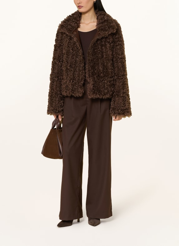 lilienfels Faux fur jacket DARK BROWN