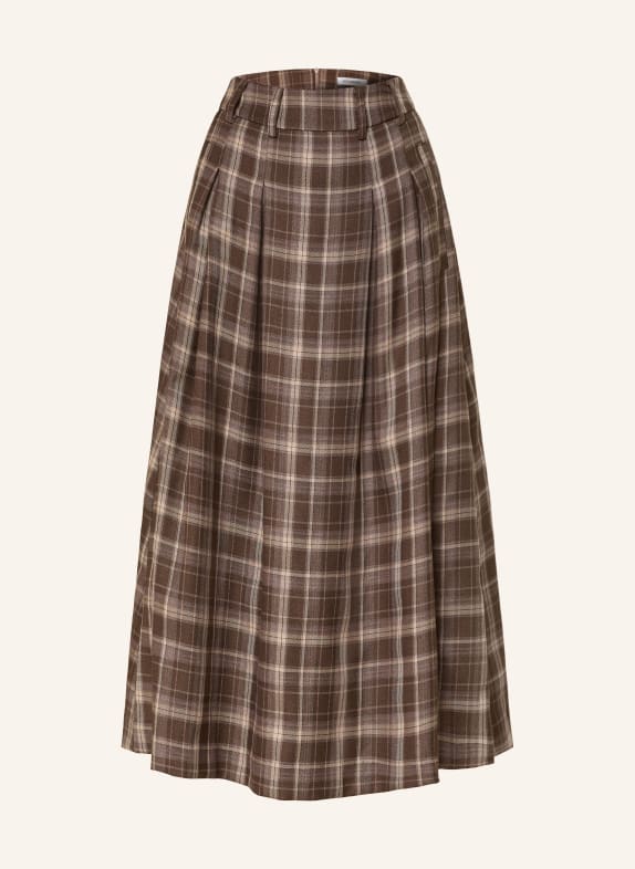 co'couture Pleated Skirt DAGNYCC DARK BROWN / BEIGE