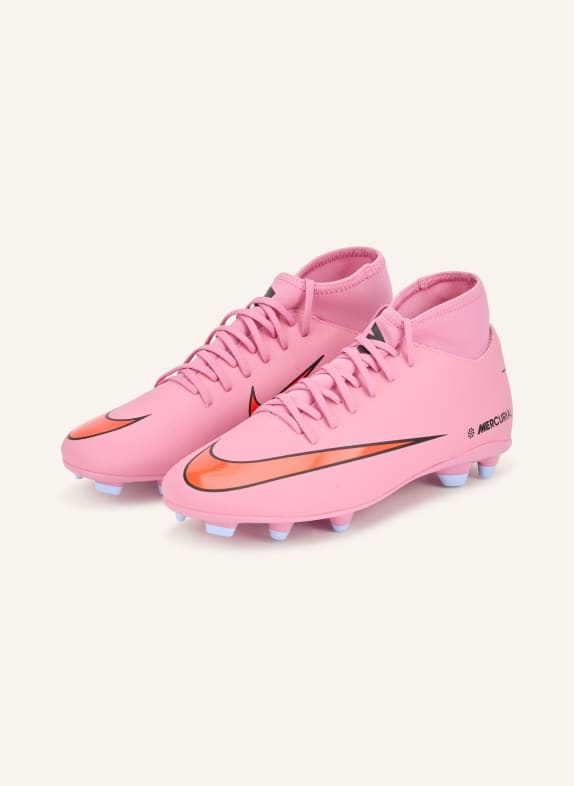 Nike Fußballschuhe SUPERFLY 10 CLUB FG/MG ROSA / NEONORANGE / SCHWARZ