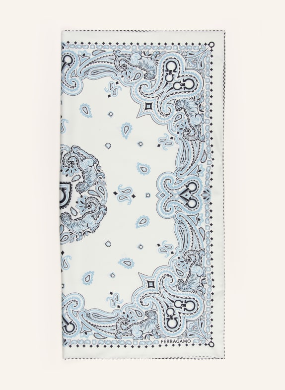 FERRAGAMO Silk scarf LIGHT BLUE / DARK BLUE / WHITE