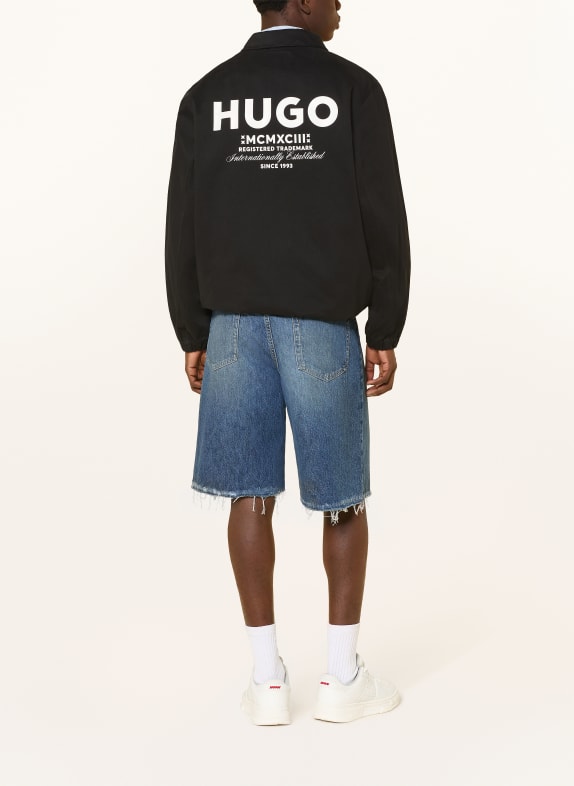 HUGO Koszula typu overshirt BIYO CZARNY / BIAŁY