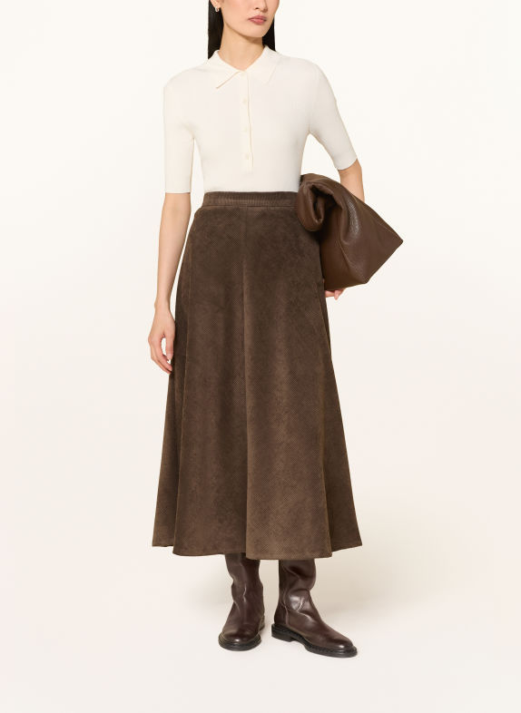 darling harbour Fustă din velur DARK BROWN
