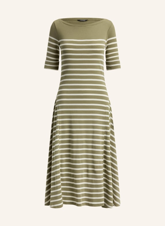 LAUREN RALPH LAUREN Jersey dress OLIVE / CREAM
