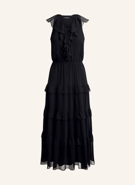 LAUREN RALPH LAUREN Dress with flounces and ruffles BLACK