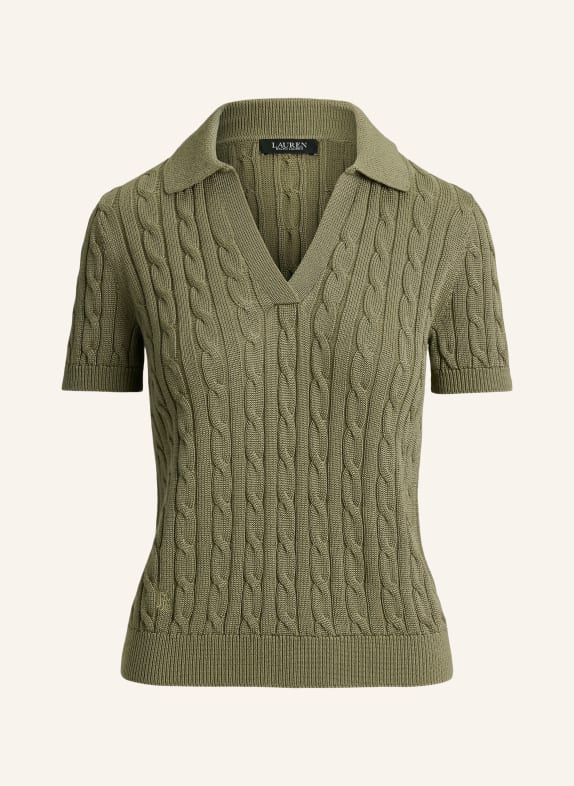 LAUREN RALPH LAUREN Pletené tričko OLIVOVÁ