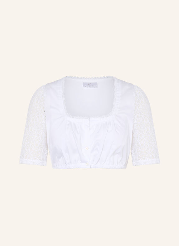 WALDORFF LOLA Dirndl Blouse with Lace WHITE