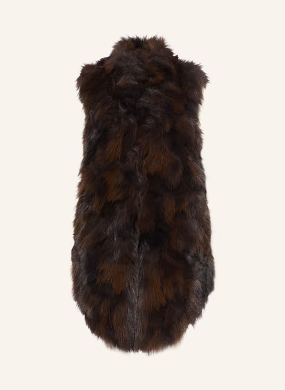 BETTA CORRADI Faux fur vest DARK BROWN / BROWN