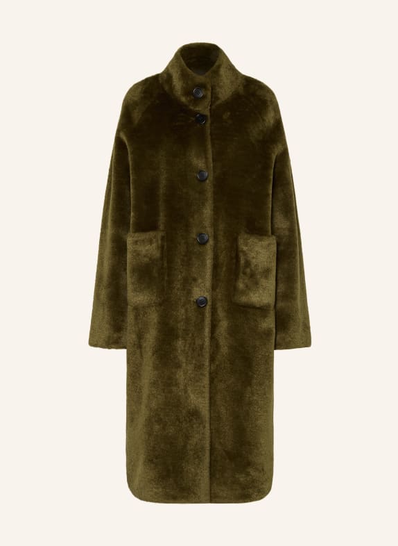 BETTA CORRADI Reversible faux fur coat OLIVE