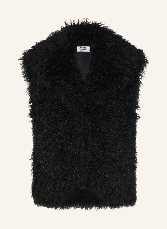 BETTA CORRADI Faux fur vest BLACK