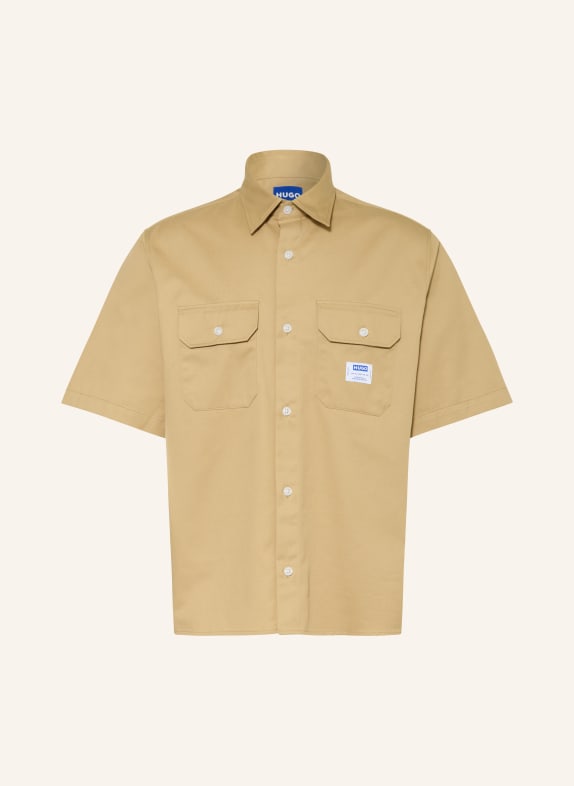 HUGO EKYNO Comfort Fit Short-Sleeve Shirt LIGHT BROWN