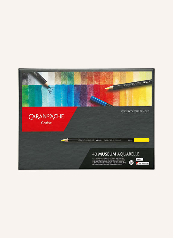 CARAN d'ACHE Sada 40 akvarelových pastelek MUSEUM AQUARELLE ČERNÁ