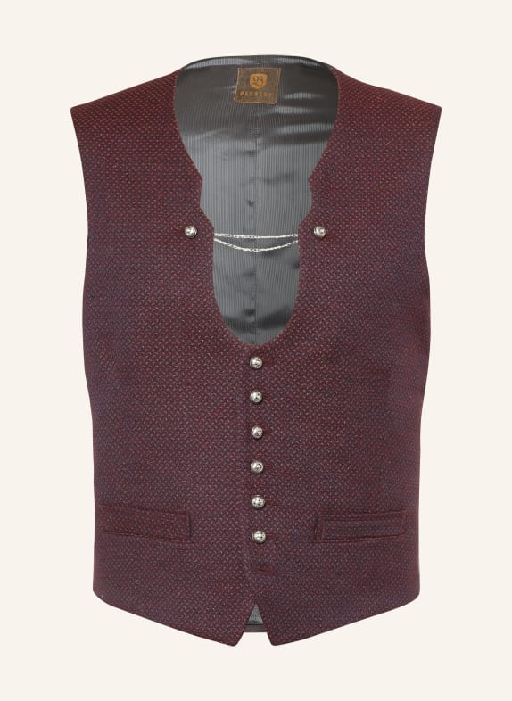 BECKERT FCB-CARMELO Traditional Vest, Regular Fit DARK RED / CAMEL / DARK GRAY