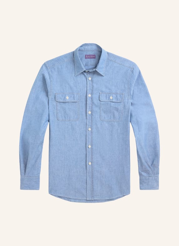 RALPH LAUREN PURPLE LABEL Jeanshemd Slim Fit HELLBLAU