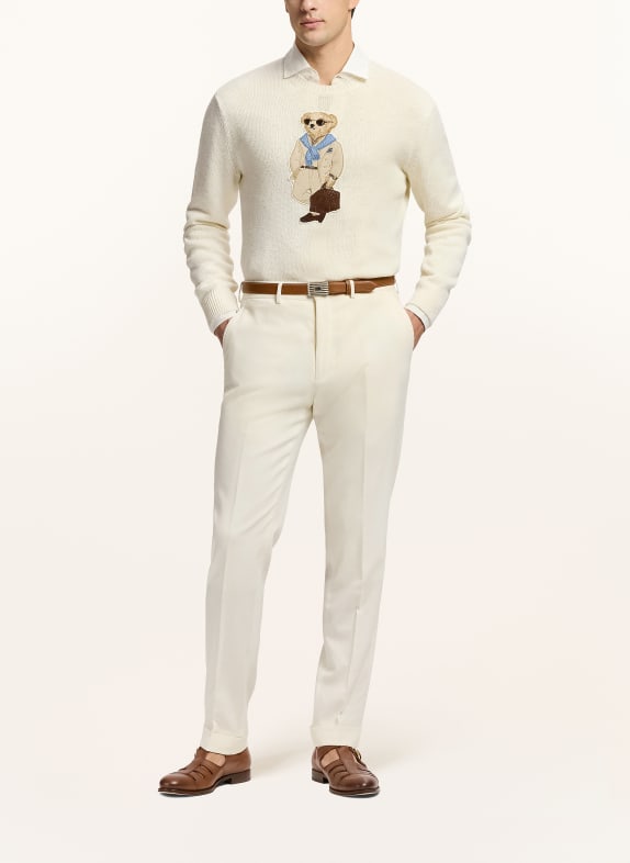 RALPH LAUREN PURPLE LABEL Pulover cu mătase ALB / MARO DESCHIS / ALBASTRU