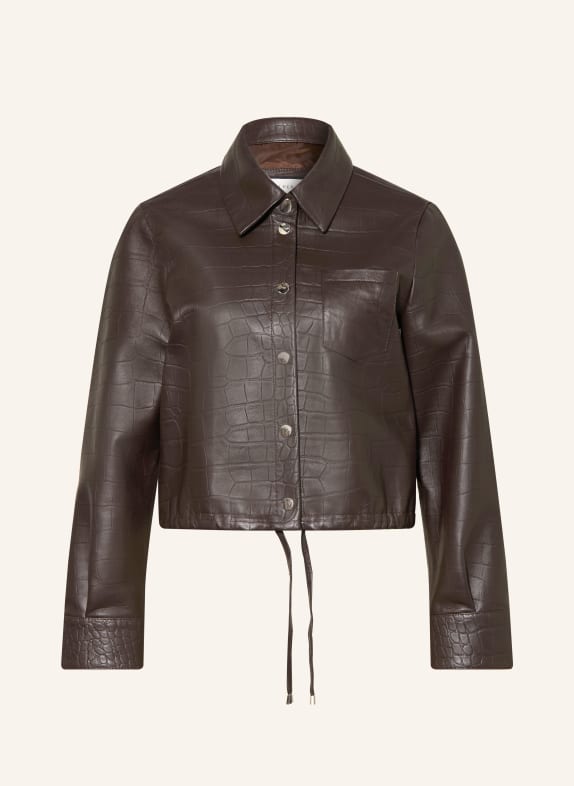 SEM PER LEI Leather jacket DARK BROWN