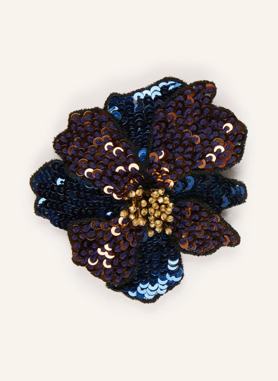 SEM PER LEI Brooch with sequins BLUE / BROWN / BLACK