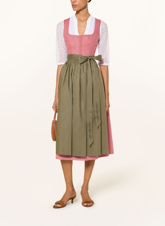 WALDORFF Dirndl LISA van linnen ROZE / ROSE CLAIR / GROEN