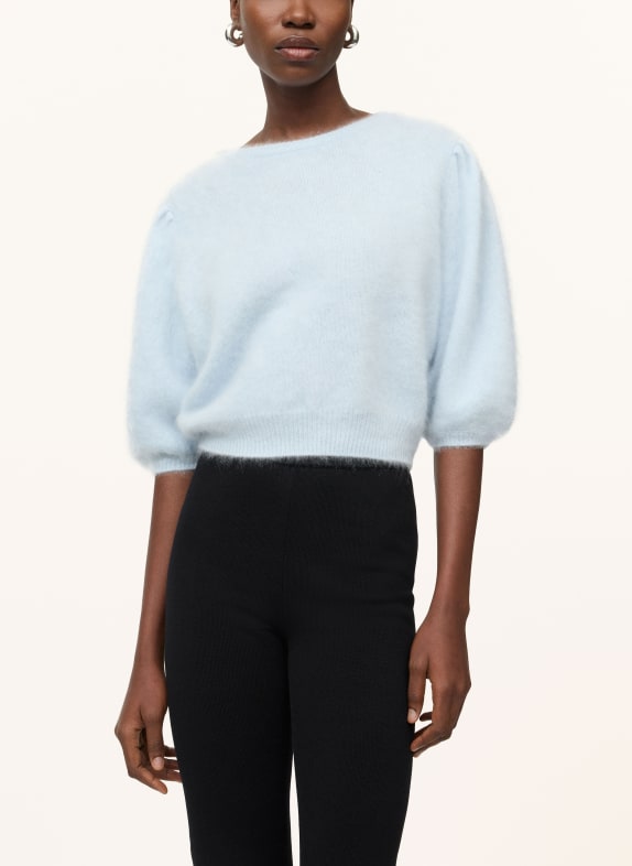 SOFT GOAT Gebreid shirt van kasjmier LICHTBLAUW