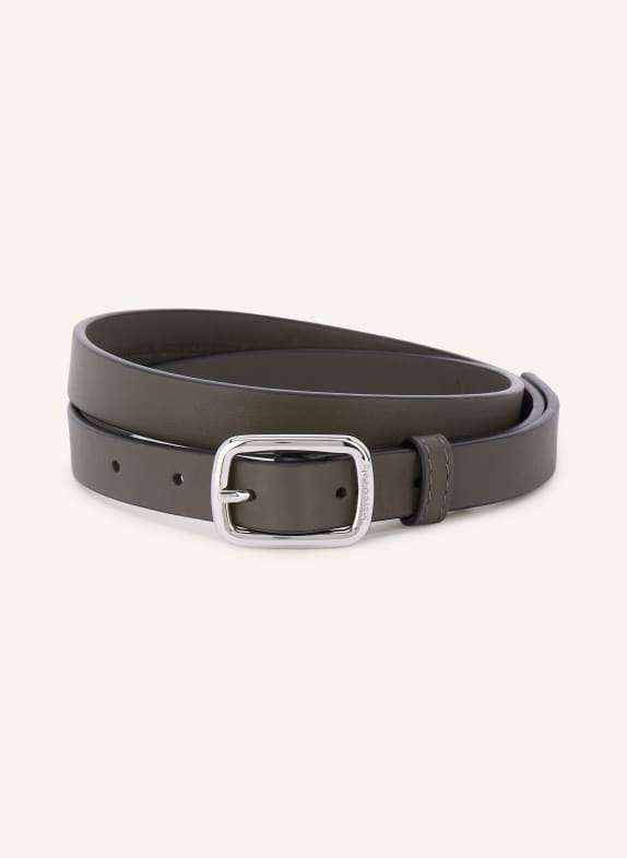 Marc O'Polo Ledergürtel KHAKI / SILBER