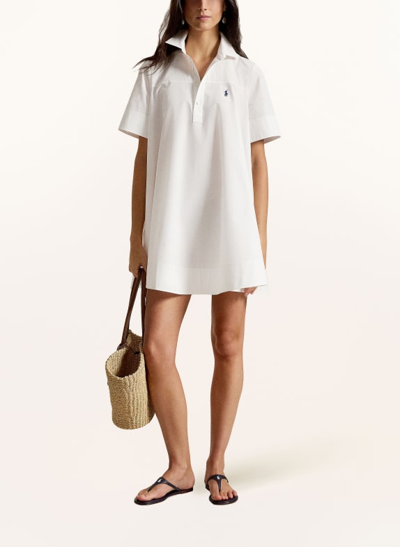 POLO RALPH LAUREN Hemdblusenkleid WEISS