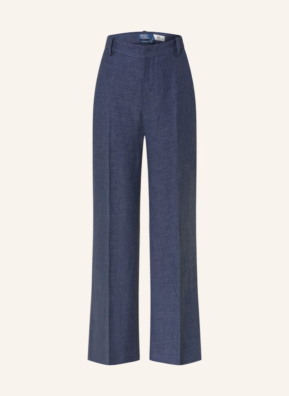 POLO RALPH LAUREN Marlenehose mit Leinen DUNKELBLAU