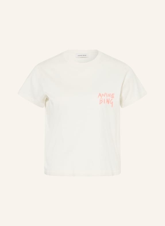 ANINE BING T-shirt SHELLEY ECRU / ORANGE / SORT