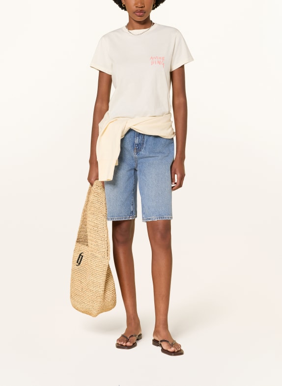 ANINE BING T-shirt SHELLEY ECRU / ORANJE / ZWART