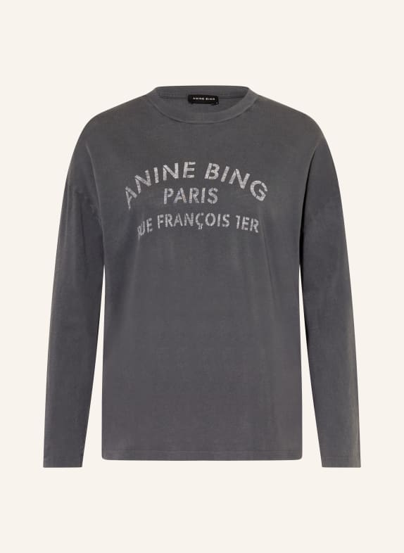 ANINE BING Langærmet IVAN SORT / LYSEGRÅ