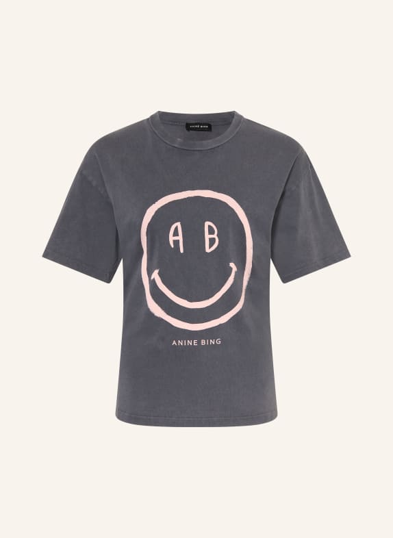 ANINE BING T-shirt CADE MØRKEGRÅ / LYSEORANGE