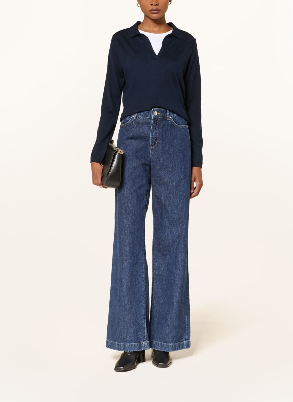 lilienfels Pull en laine mérinos BLEU FONCÉ