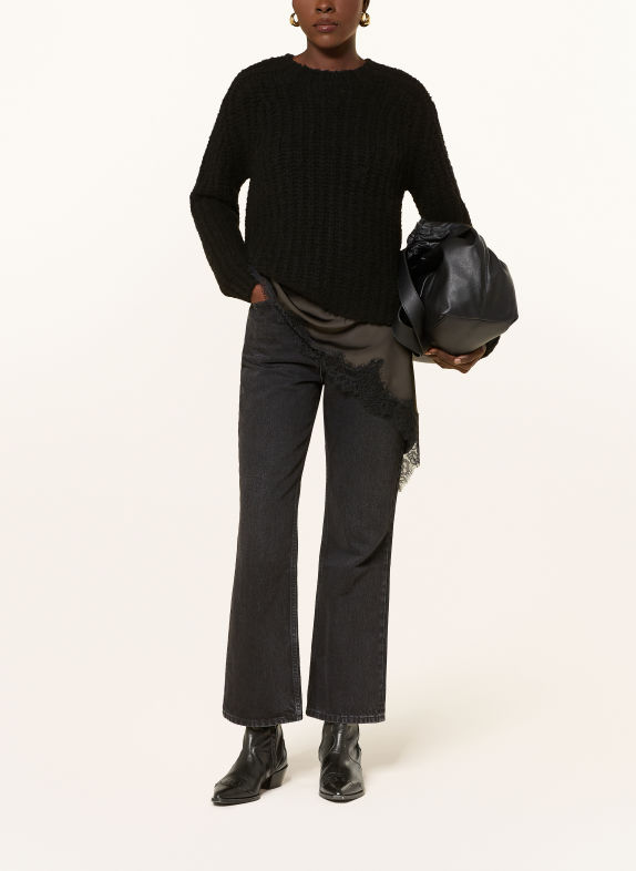 MRS & HUGS Pull en laine mérinos NOIR
