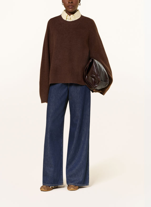 MRS & HUGS Pull oversize en cachemire MARRON FONCÉ