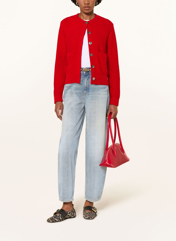 MRS & HUGS Cardigan en cachemire ROUGE