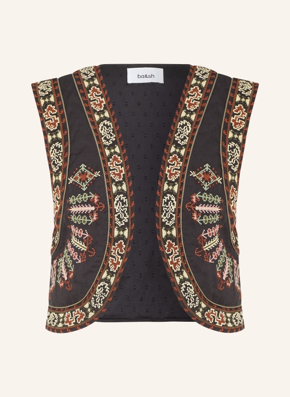 ba&sh Weste FOSCA SCHWARZ / CREME / DUNKELROT