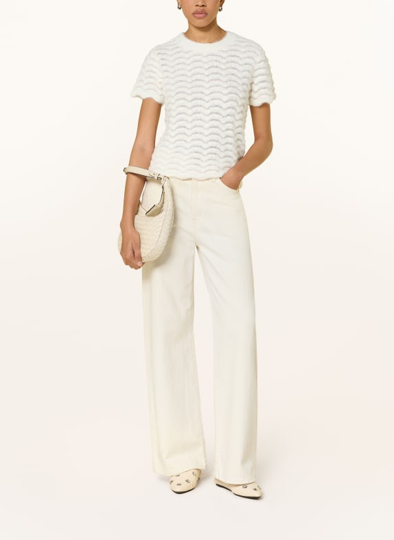 Rich & Royal Gebreid shirt met pailletten ECRU