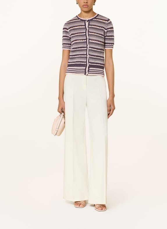 Rich & Royal Gebreid vest DONKERPAARS / ROSE CLAIR