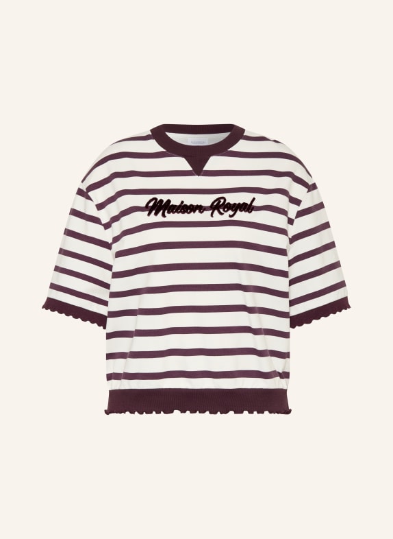 Rich & Royal Sweatshirt with ruffles DARK PURPLE / WHITE