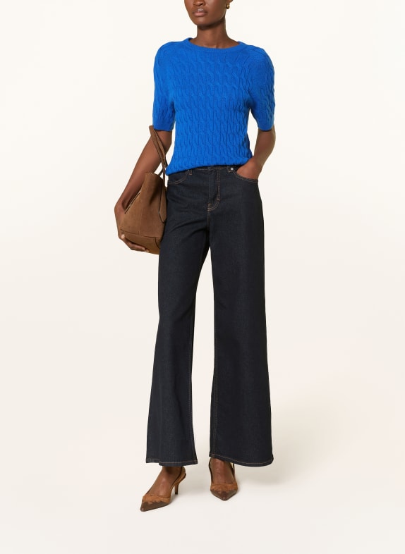 Rich & Royal Gebreid shirt met merinowol en kasjmier BLAUW