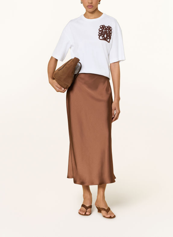 Rich & Royal T-shirt WIT / MARRON FONCÉ