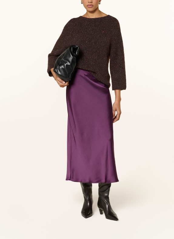 Rich & Royal Trui met alpaca MARRON FONCÉ / DONKERROOD / ORANJE