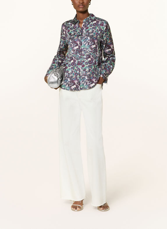 Rich & Royal Overhemdblouse DONKERPAARS / ROSE CLAIR / GROEN