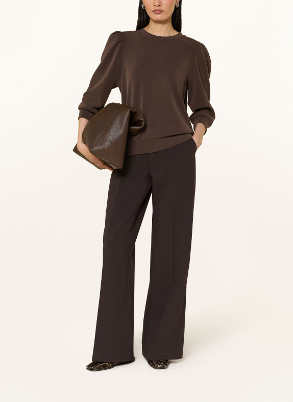Rich & Royal Sweatshirt met 3/4-mouwen BRUIN