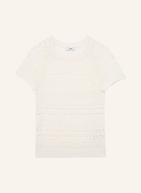 REISS T-shirt en maille CHLOE en soie ÉCRU