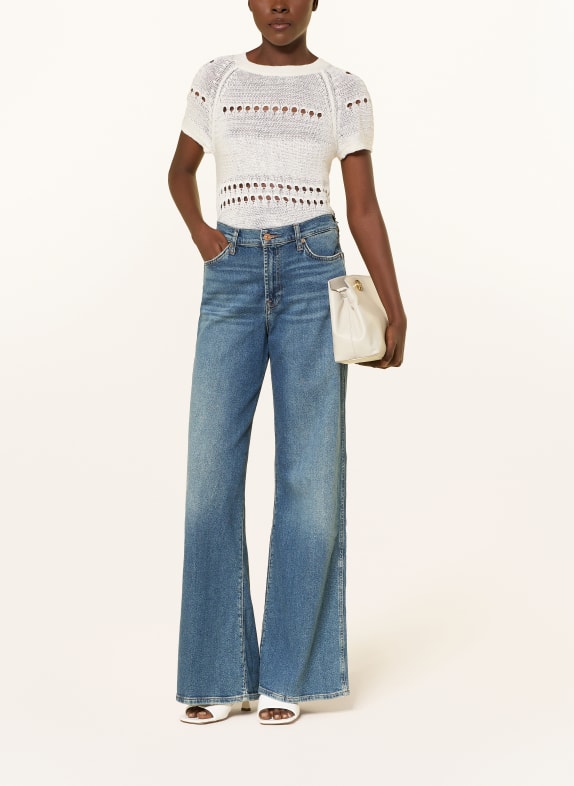 REISS Gebreid shirt CHLOE van zijde ECRU
